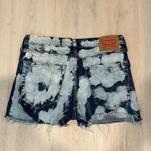 Levi's blue denim cut off shorts Size 26 denim summer bleached dyed